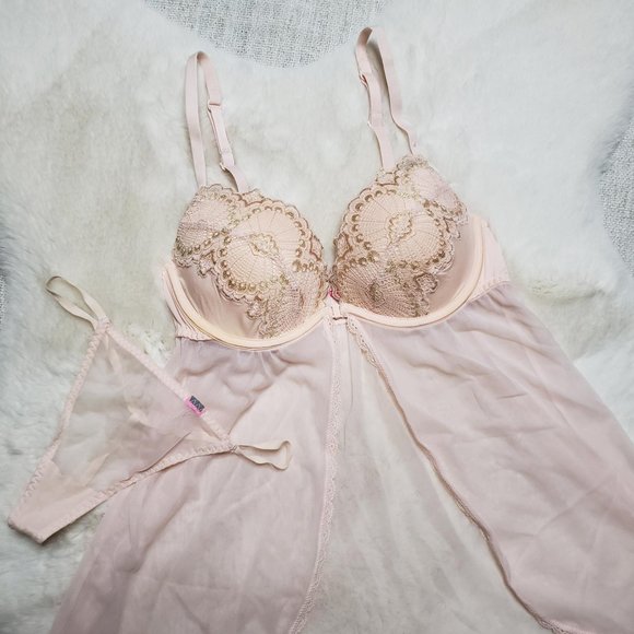 NWOT La Senza pale pink babydoll matching set - Picture 1 of 5